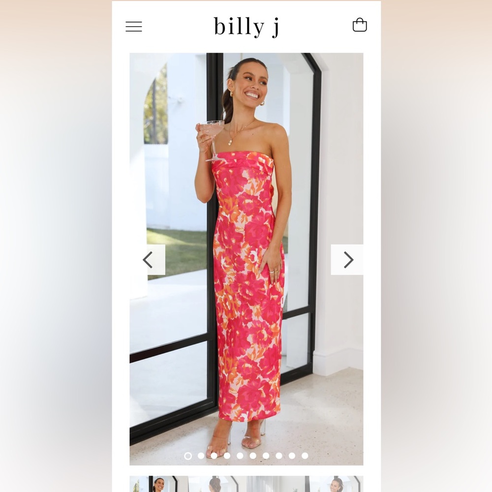 COPY - Billy J Miya Maxi Dress - Pink/Red Floral